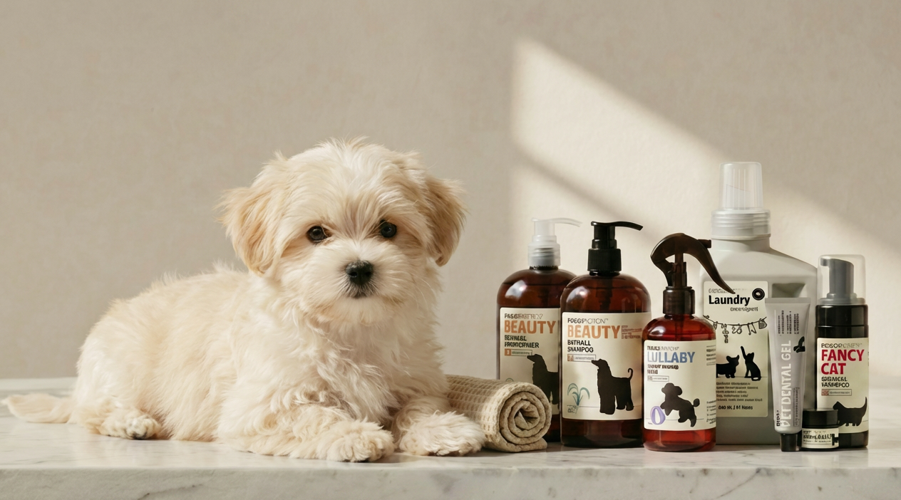 DoggyPotion oatmeal products with puppy